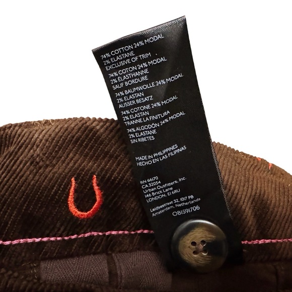 Anthropologie Maeve The Colette Corduroy Crop Wide Leg Pants Horseshoe - Picture 5 of 6